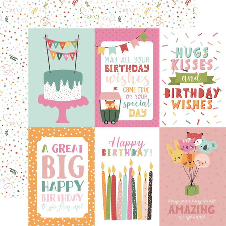 Echo Park A Birthday Wish Girl - 4x6 Journaling Cards