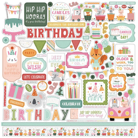Echo Park A Birthday Wish Girl - Element Stickers