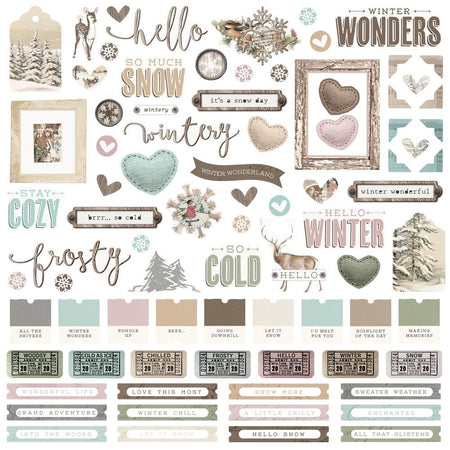 Simple Stories Simple Vintage Winter Woods - Combo Stickers