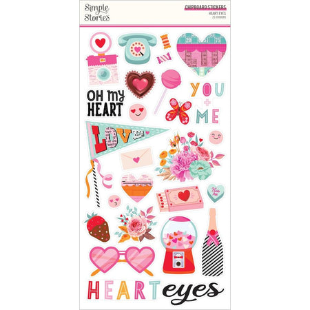 Simple Stories Heart Eyes - Chipboard Stickers