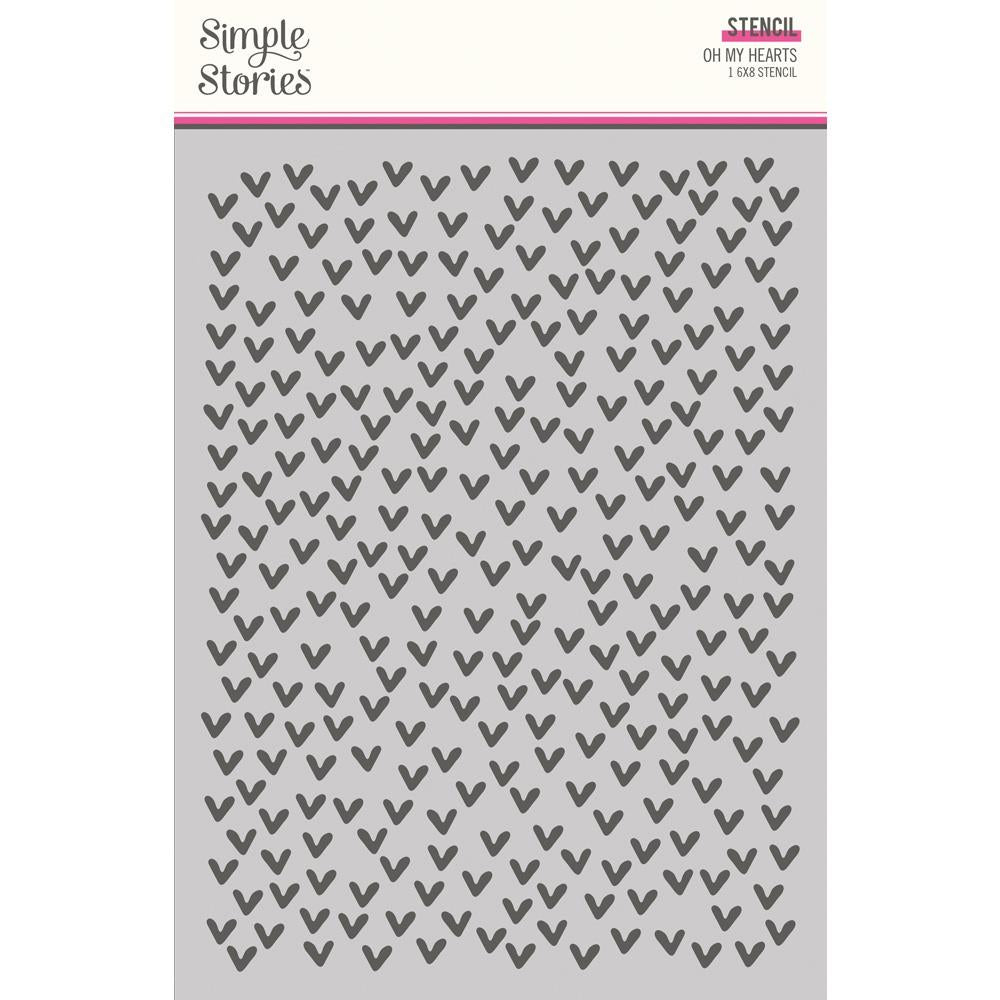 Simple Stories Heart Eyes - Oh My Hearts 6x8 Stencil