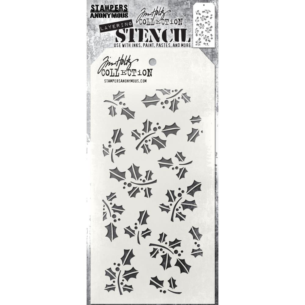 Tim Holtz Layering Stencil - Hollyberry