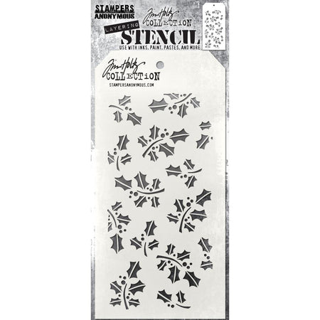 Tim Holtz Layering Stencil - Hollyberry