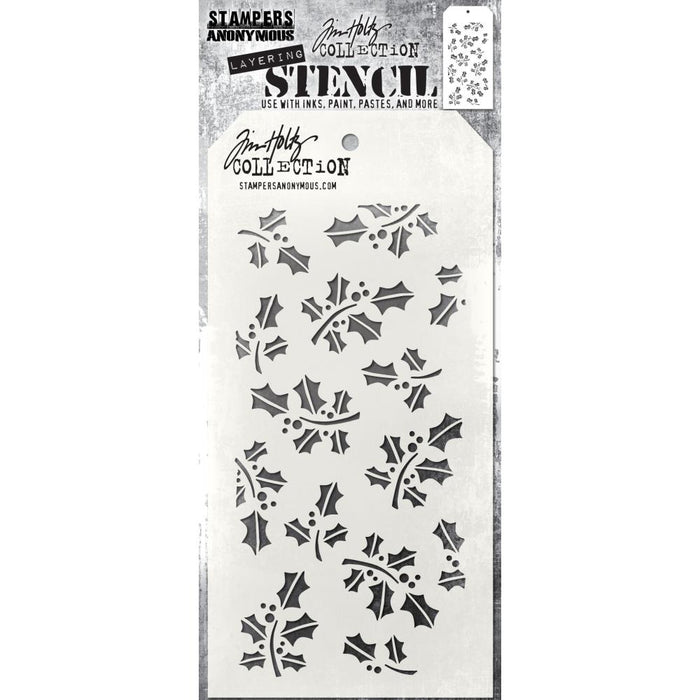 Tim Holtz Layering Stencil - Hollyberry