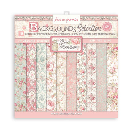 Stamperia Rose Parfum - 8x8 Backgrounds Paper Pack