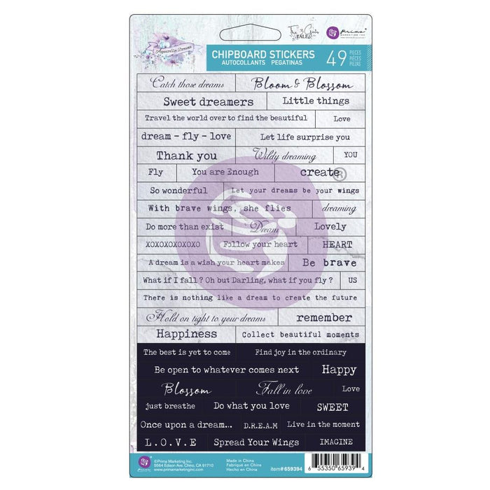 Prima Aquarelle Dreams - Chipboard Stickers