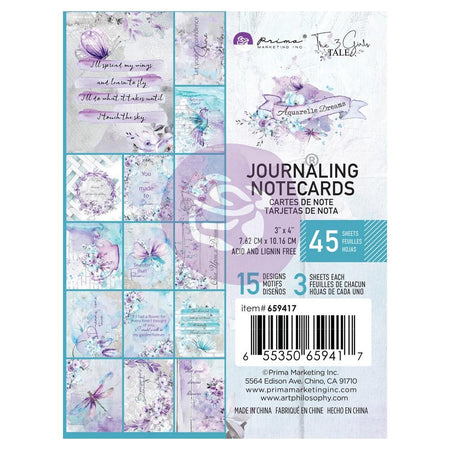Prima Aquarelle Dreams - 3x4 Journaling Notecards