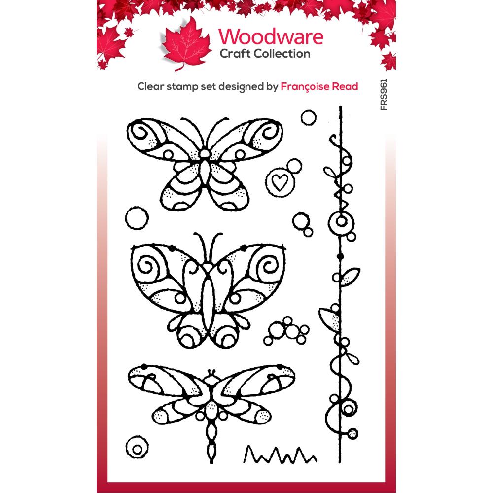 Woodware Clear Magic Stamp - Wired Butterflies