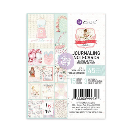 Prima Love Notes - 3x4 Journaling Notecards