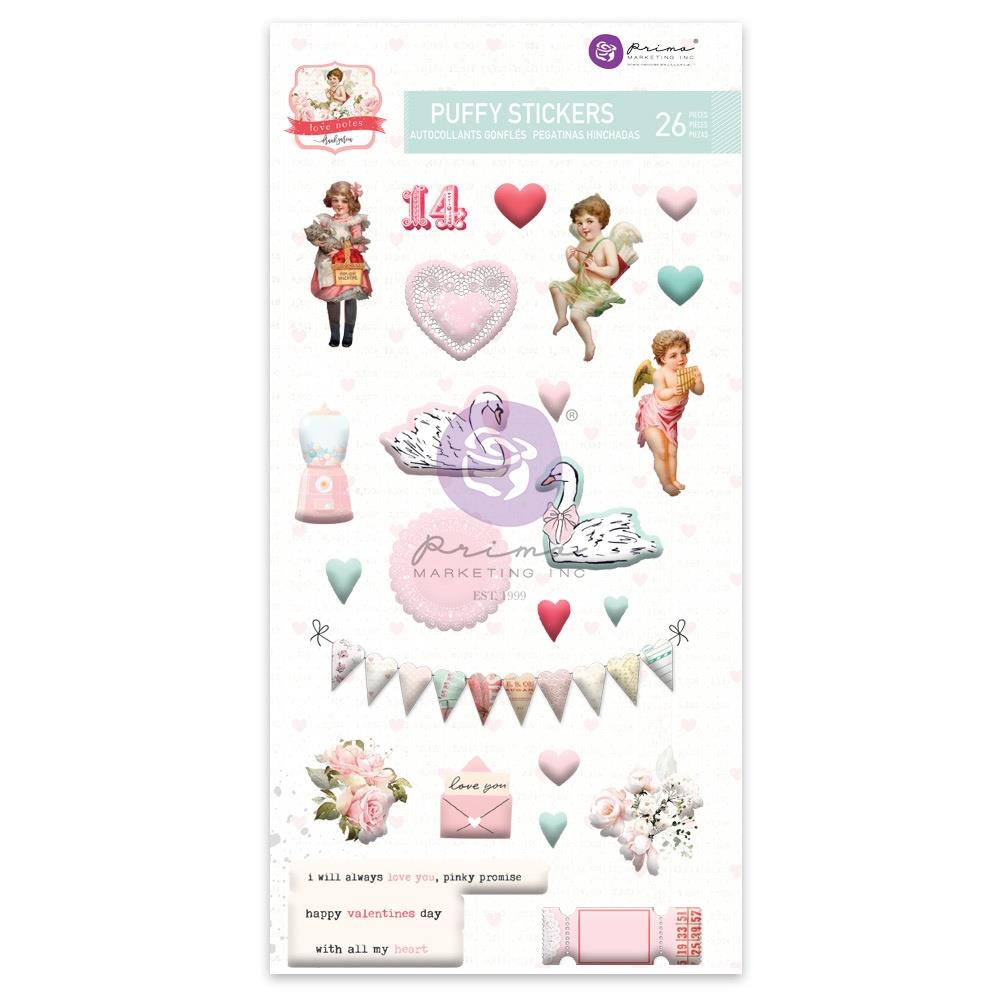 Prima Love Notes - Puffy Stickers — Papermaze