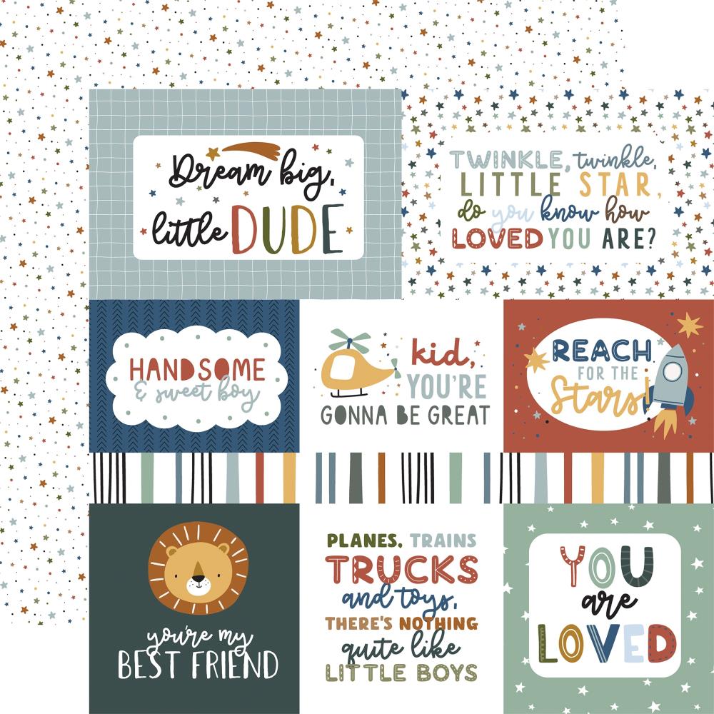 Echo Park Dream Big Little Boy - Journaling Cards