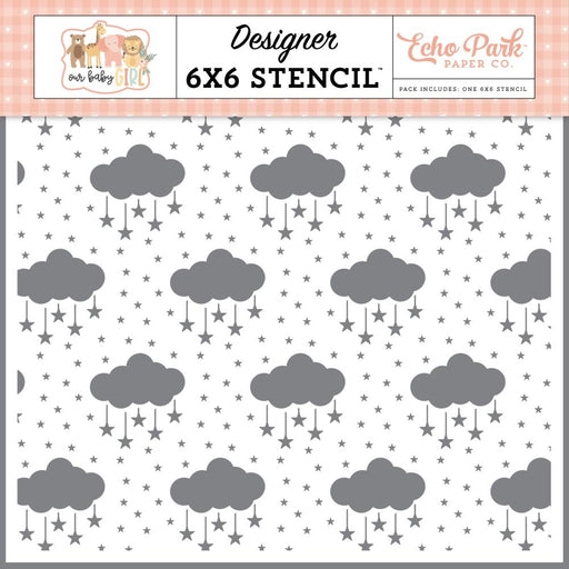 Echo Park Our Baby Girl - Cloudy Night Sky Stencil