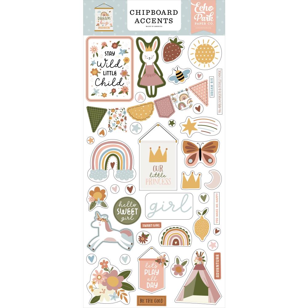Echo Park Dream Big Little Girl - Chipboard Accents