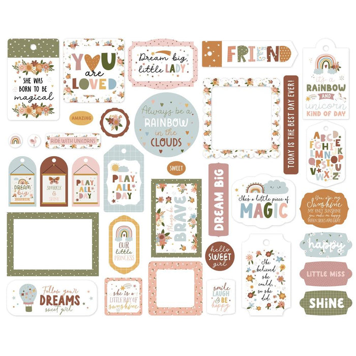 Echo Park Dream Big Little Girl - Ephemera Frames & Tags