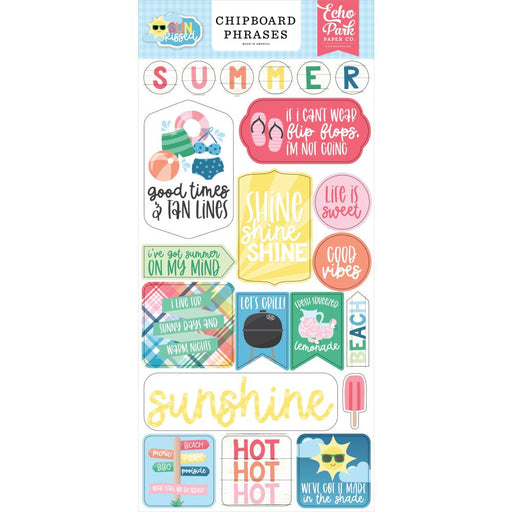 Echo Park Sun Kissed - Chipboard Phrases