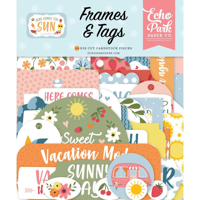 Echo Park Here Comes The Sun - Ephemera Frames & Tags