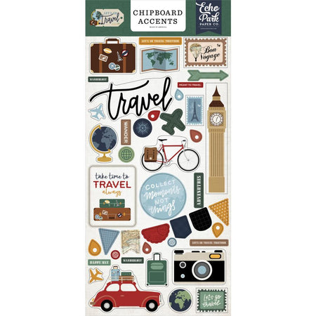Echo Park Let's Go Travel - Chipboard Accents