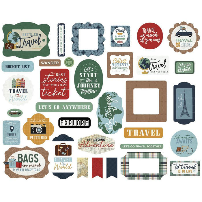 Echo Park Let's Go Travel - Ephemera Icons