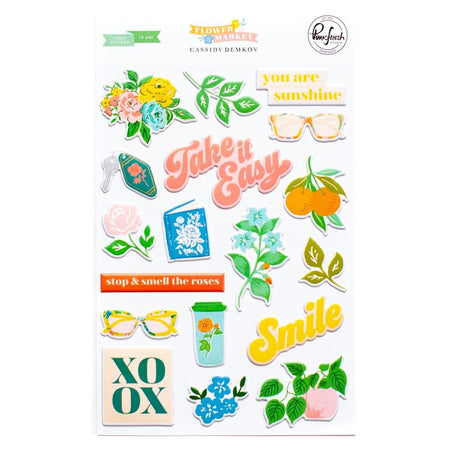 Pinkfresh Studio Flower Market - Puffy Stickers