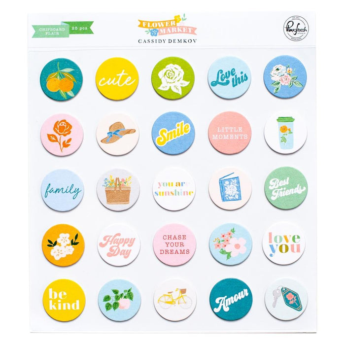 Pinkfresh Studio Flower Market - Chipboard Flair