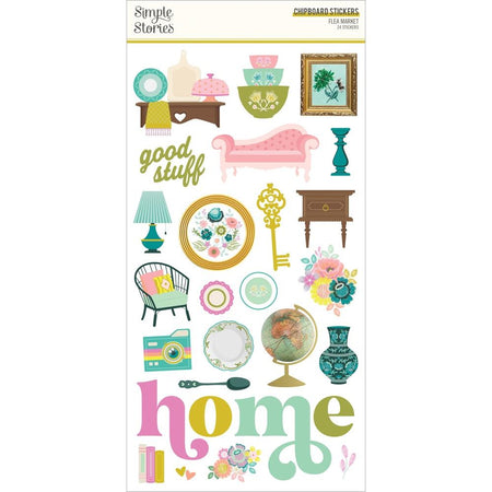 Simple Stories Flea Market - Chipboard Stickers