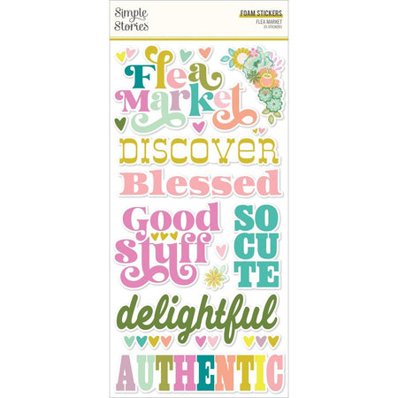 Simple Stories Flea Market - Foam Stickers