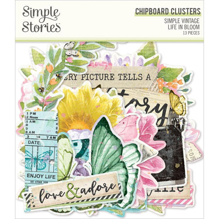 Simple Stories Simple Vintage Life In Bloom - Chipboard Clusters