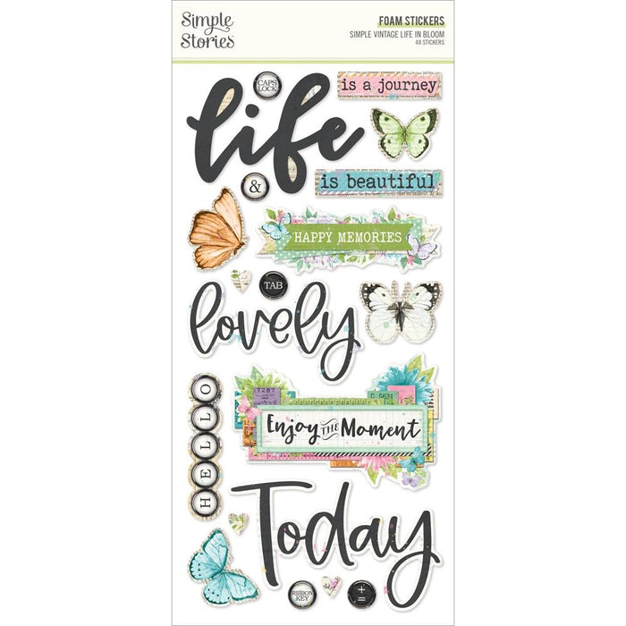 Simple Stories Simple Vintage Life In Bloom - Foam Stickers