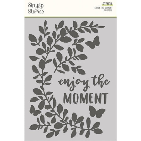 Simple Stories Simple Vintage Life In Bloom - Enjoy The Moment 6x8 Stencil