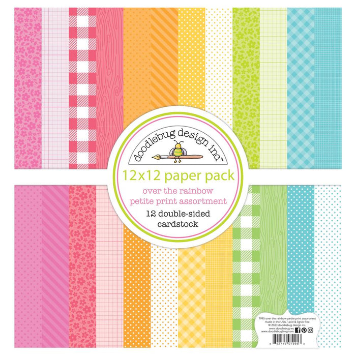 Doodlebug Design Over The Rainbow - Petite Prints 12x12 Double Sided Cardstock