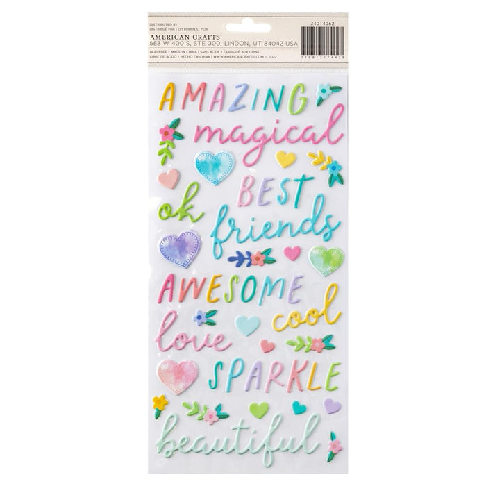American Crafts Paige Evans Blooming Wild - Radiant Phrase Thickers
