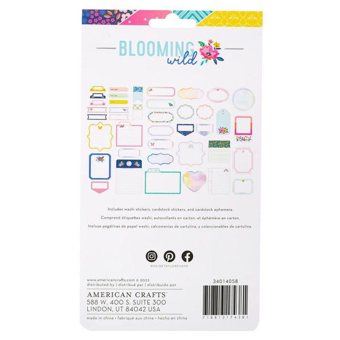 American Crafts Paige Evans Blooming Wild - Journaling Embellishments