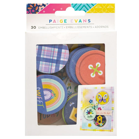 American Crafts Paige Evans Blooming Wild - Chipboard Milk Caps