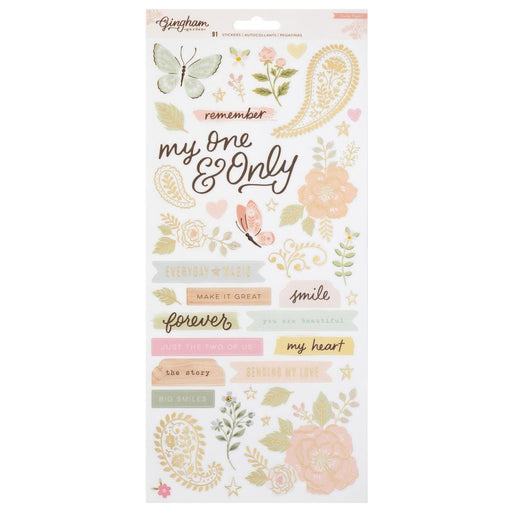 Crate Paper Gingham Garden - Accent & Phrase Stickers