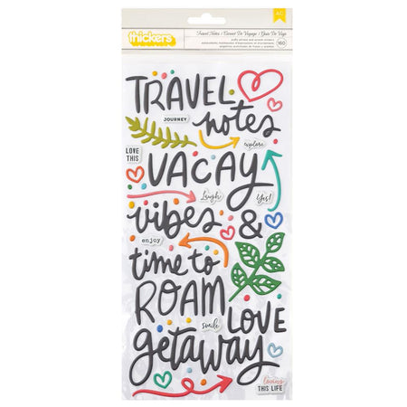 American Crafts Vicki Boutin Where To Next - Travel Notes Phrase Thickers