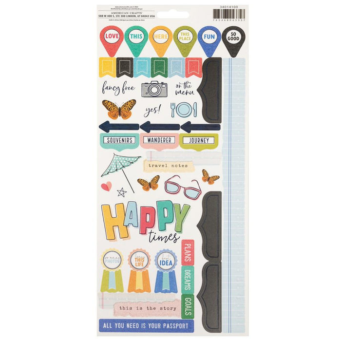 American Crafts Vicki Boutin Where To Next - Cardstock Stickers