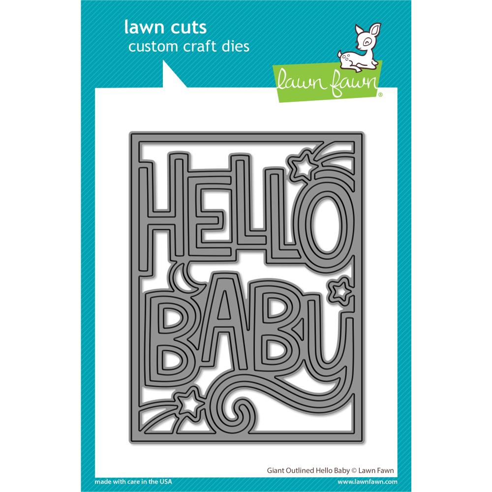 Lawn Fawn Craft Die - Giant Outlined Hello Baby