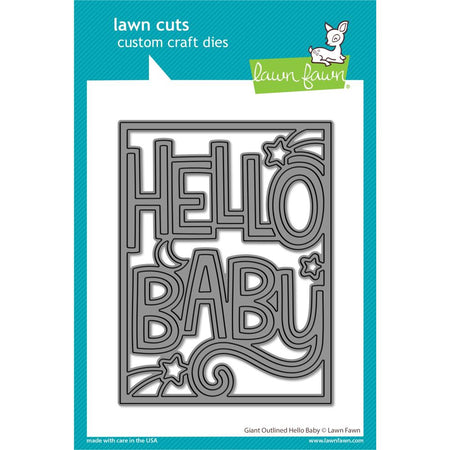 Lawn Fawn Craft Die - Giant Outlined Hello Baby