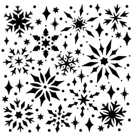 Crafter's Workshop 6x6 Template - Snowflake Sparkles