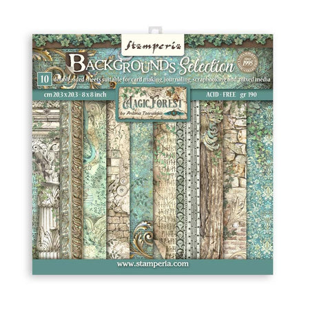Stamperia Magic Forest - 8x8 Backgrounds Paper Pack