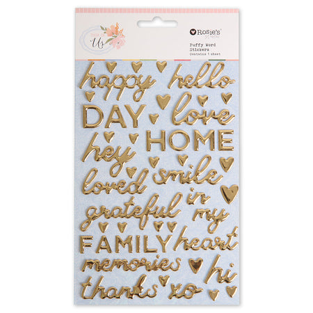 Rosie's Studio This Is Us - Gold Puffy Word Stickers