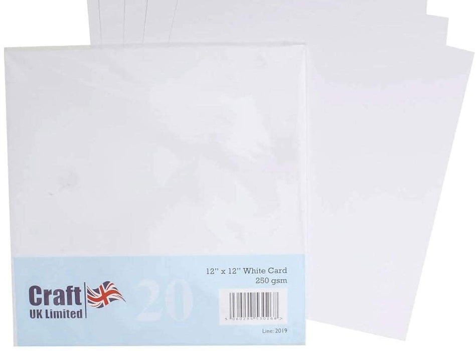 Craft UK 12x12 Premium Cardstock - White (20)