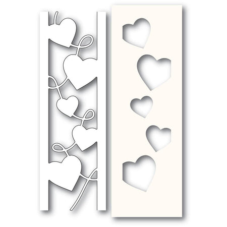 Poppystamps Die - Curvy Heart Side Strips and Stencil