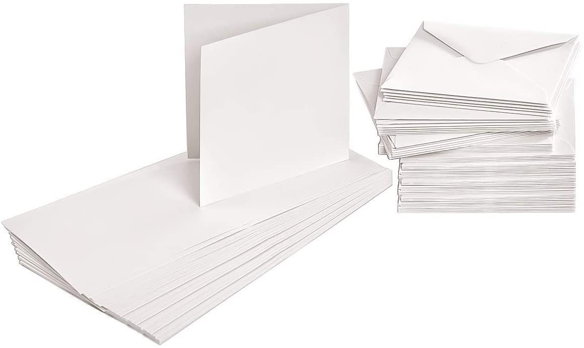 Craft UK Card Blanks & Envelopes - 5x5 White (50)