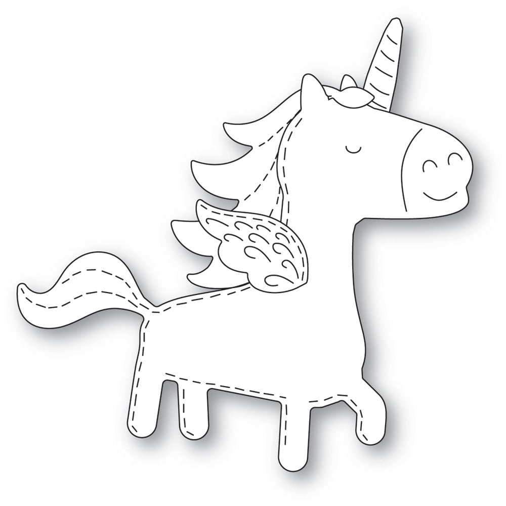 Poppystamps Die - Whittle Happy Unicorn