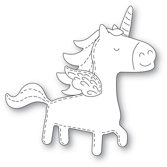 Poppystamps Die - Whittle Happy Unicorn