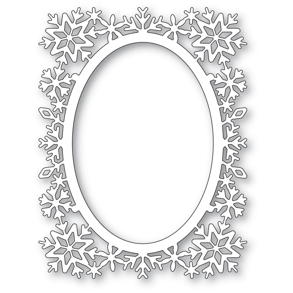Poppystamps Die - Diamond Snowflake Oval Frame