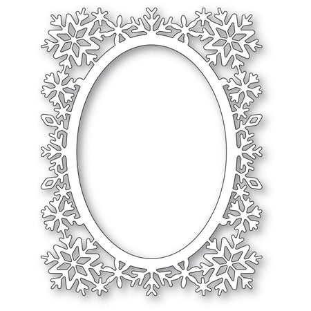 Poppystamps Die - Diamond Snowflake Oval Frame