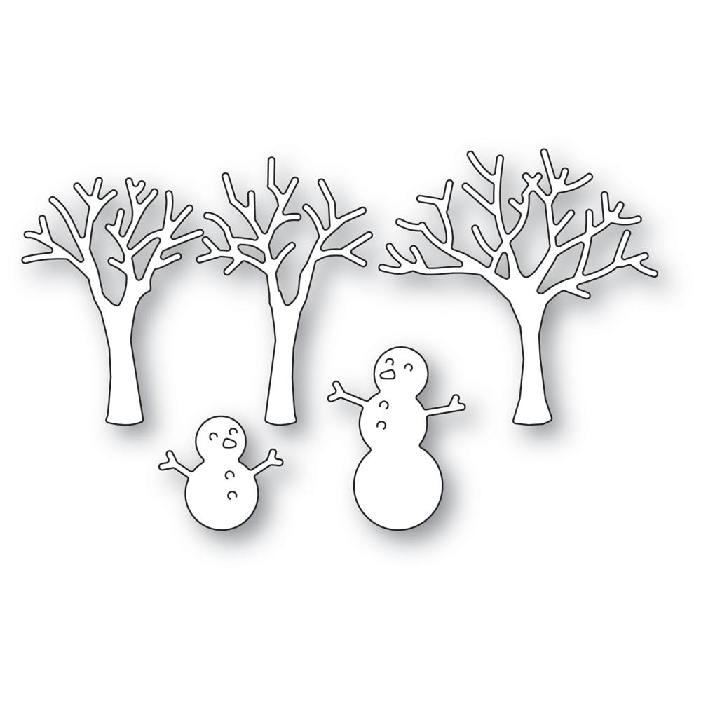 Poppystamps Die - Snowman and Trees