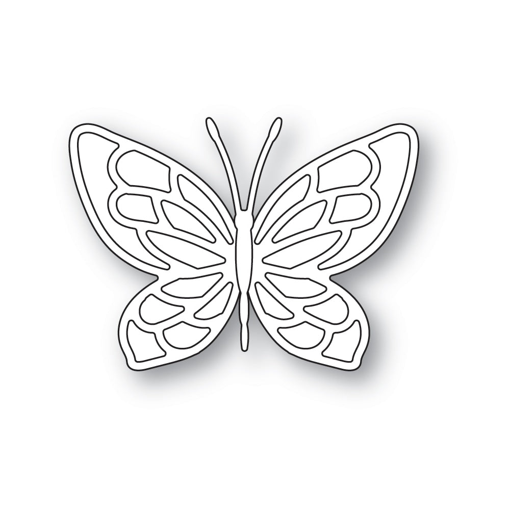 Poppystamps Die - Small Stained Glass Butterfly and Background